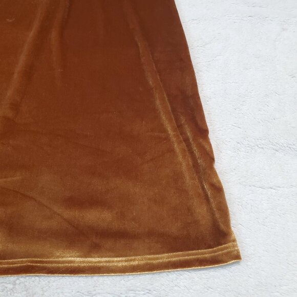 Honey Belle Gold Velvet Ruffle Romantic Coachella Preppy Slip Mini Dress Women M - Picture 2 of 9